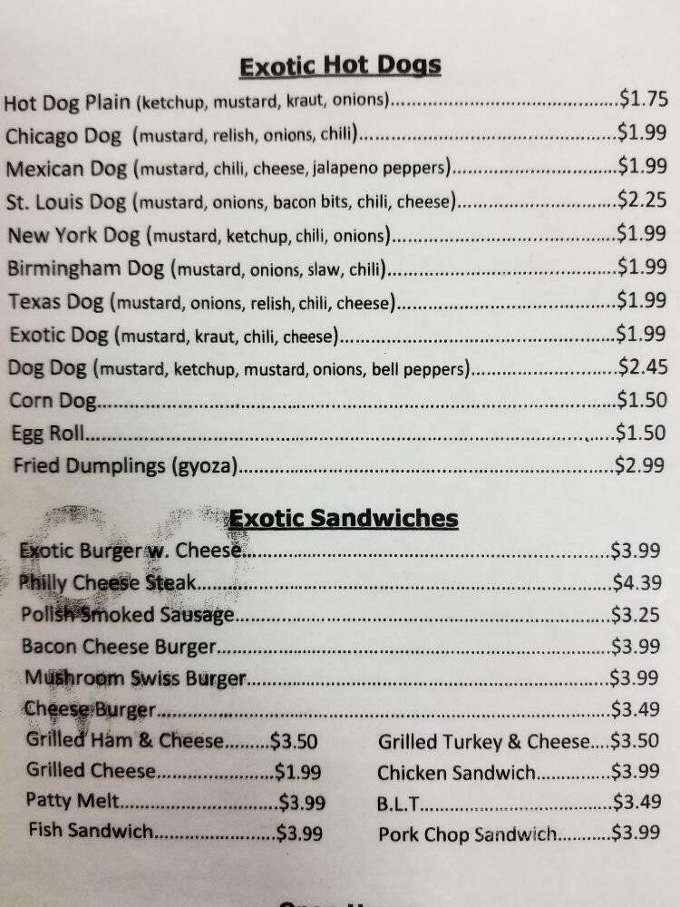 Exotic Wings Pinson - Birmingham, AL menu_pic