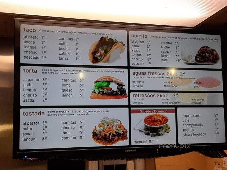 Taqueria Tapatia - Santa Ana, CA menu_pic