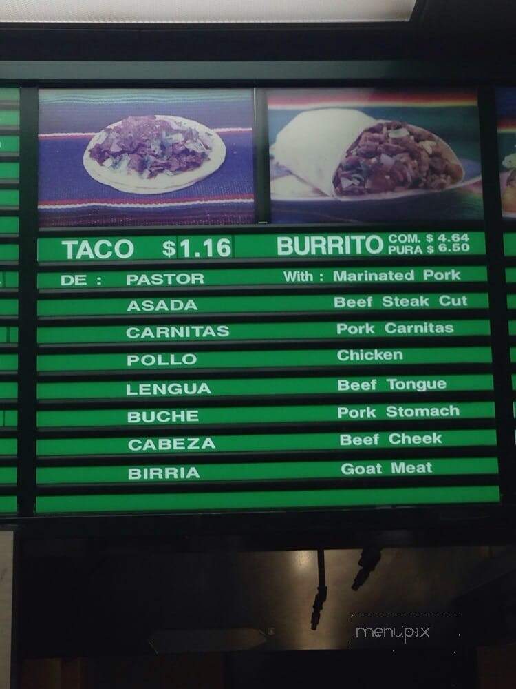 Taqueria Tapatia - Santa Ana, CA menu_pic