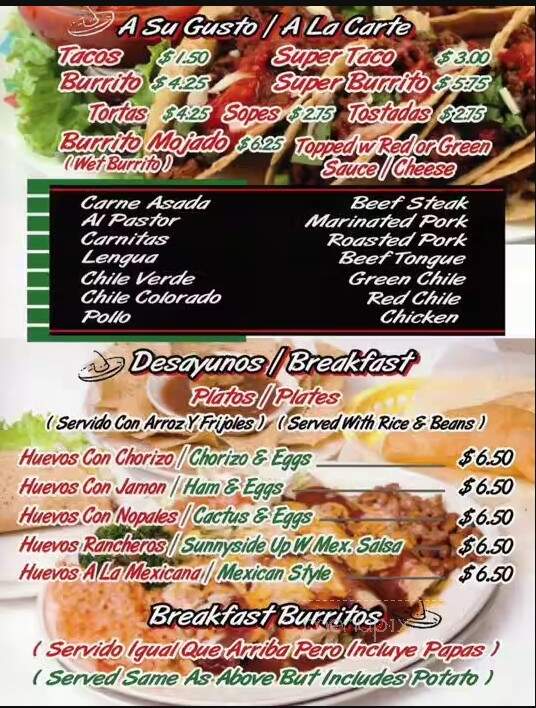 Gabby's Taqueria - San Jose, CA menu_pic