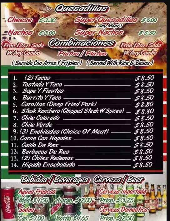 Gabby's Taqueria - San Jose, CA menu_pic