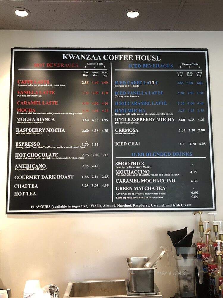 Kwanzaa Coffee House - Calgary, AB menu_pic