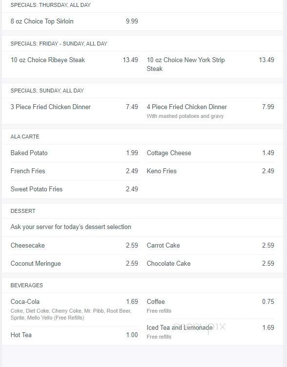 Plattsmouth Keno - Plattsmouth, NE menu_pic