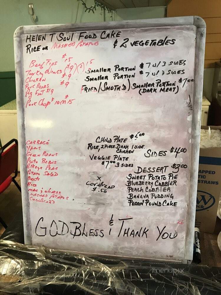 Helen T's Soul Food Cafe - Houston, TX menu_pic