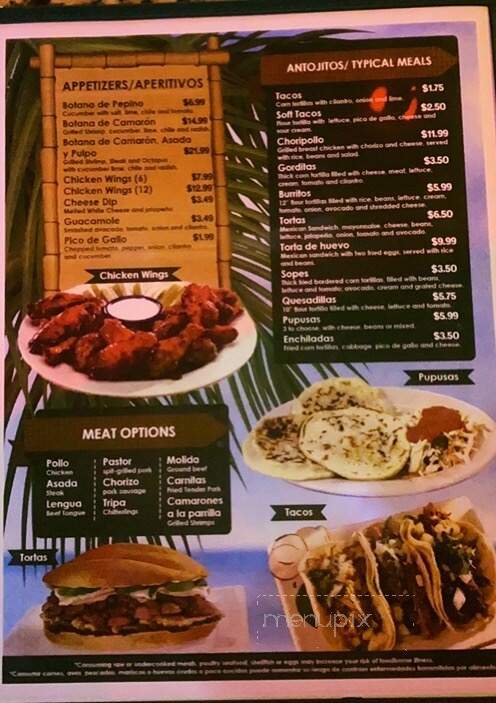 Coco Bongo - Greensboro, NC menu_pic