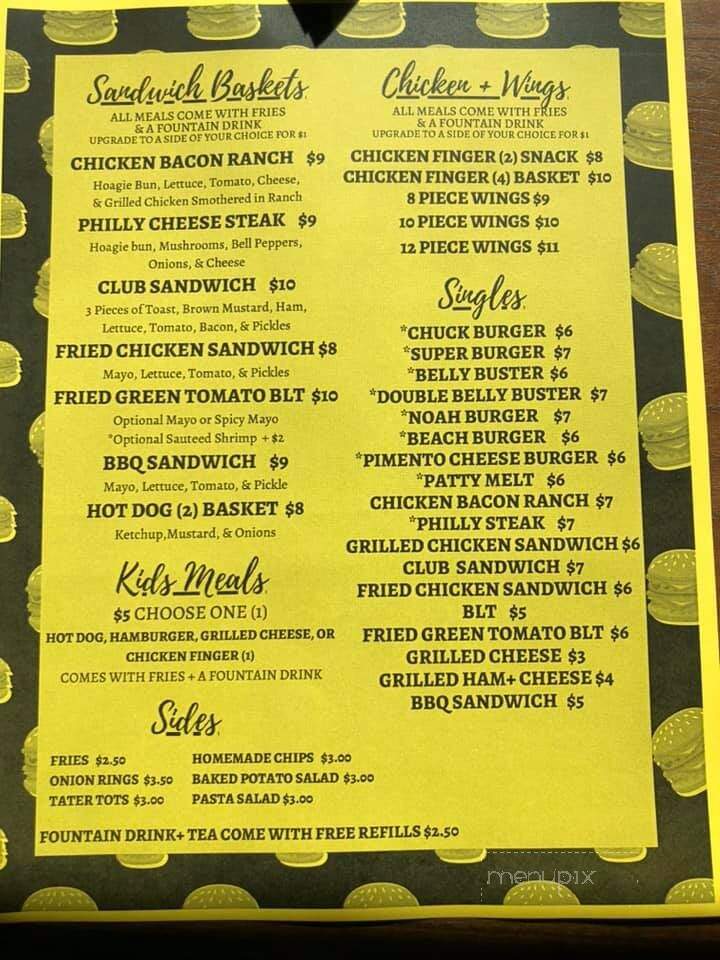 Slackey's Backyard Burgers - Gulf Shores, AL menu_pic