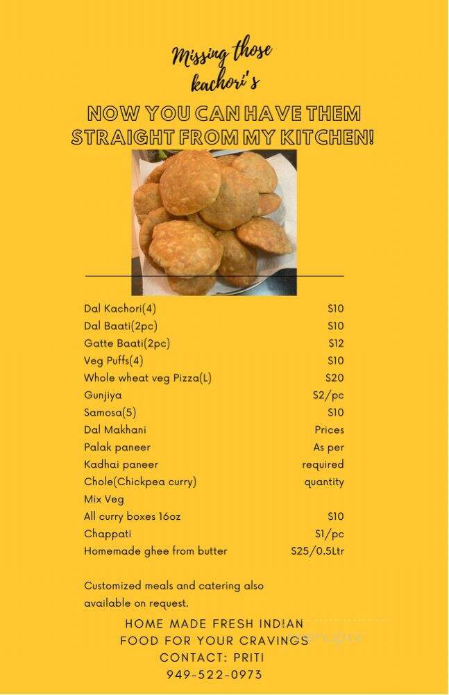 Priti Chaudhary - Laguna Beach, CA menu_pic