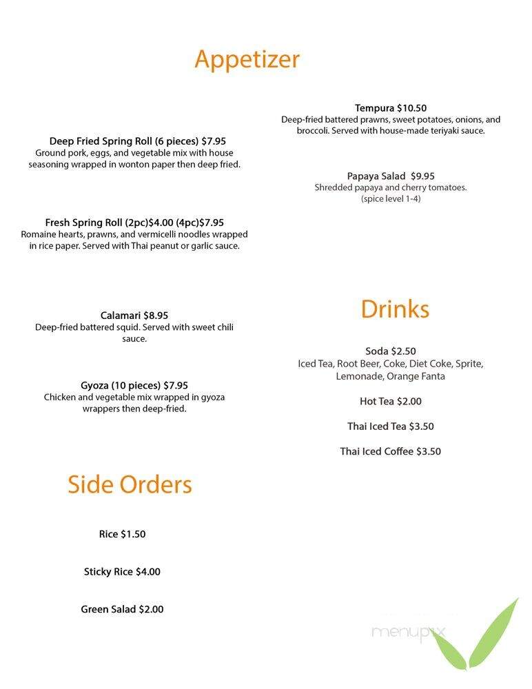 Craving Thai - Renton, WA menu_pic