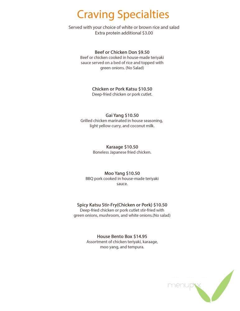 Craving Thai - Renton, WA menu_pic
