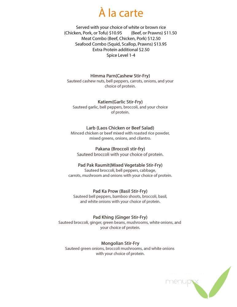 Craving Thai - Renton, WA menu_pic