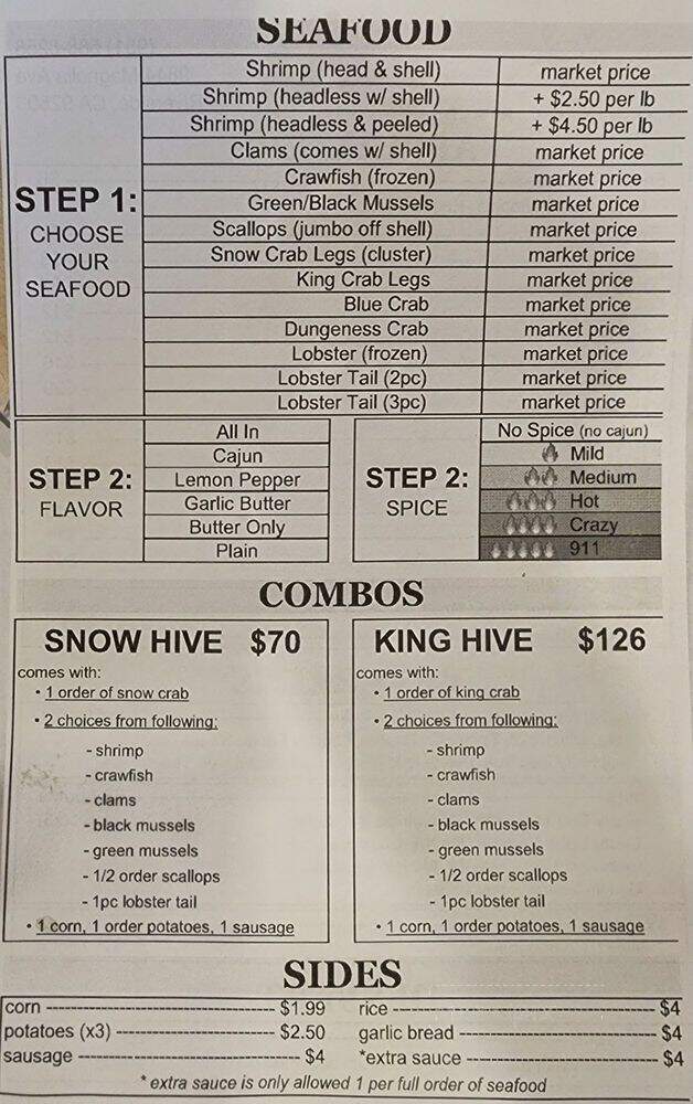Honey Crab - Riverside, CA menu_pic