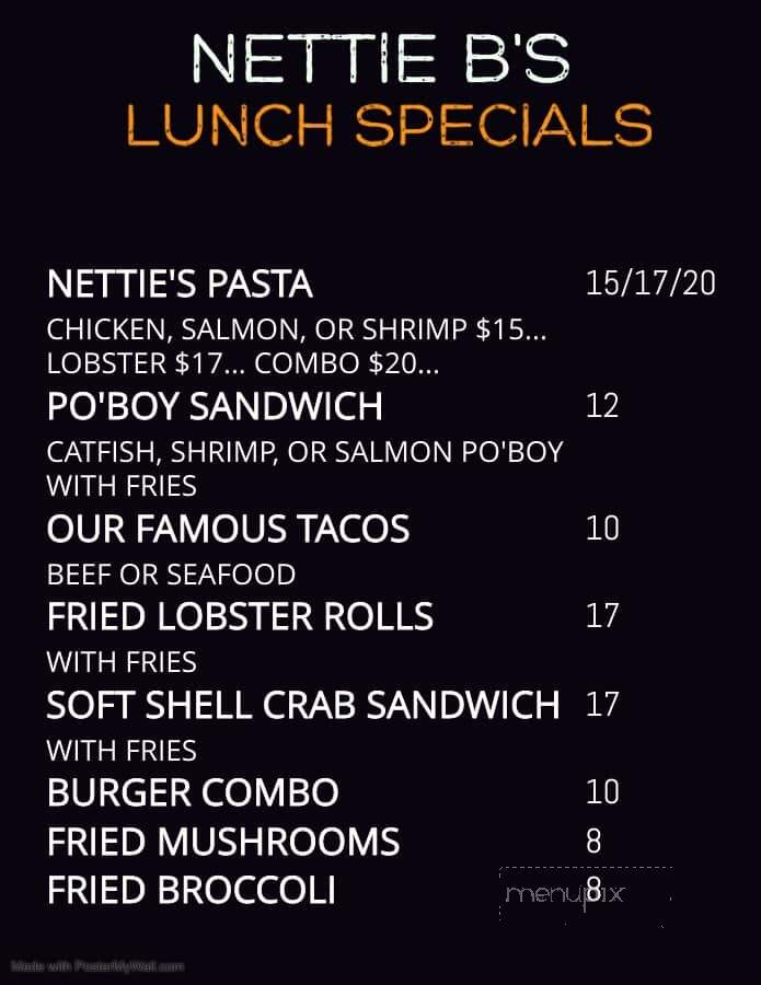 Nettie B's - Belleville, IL menu_pic