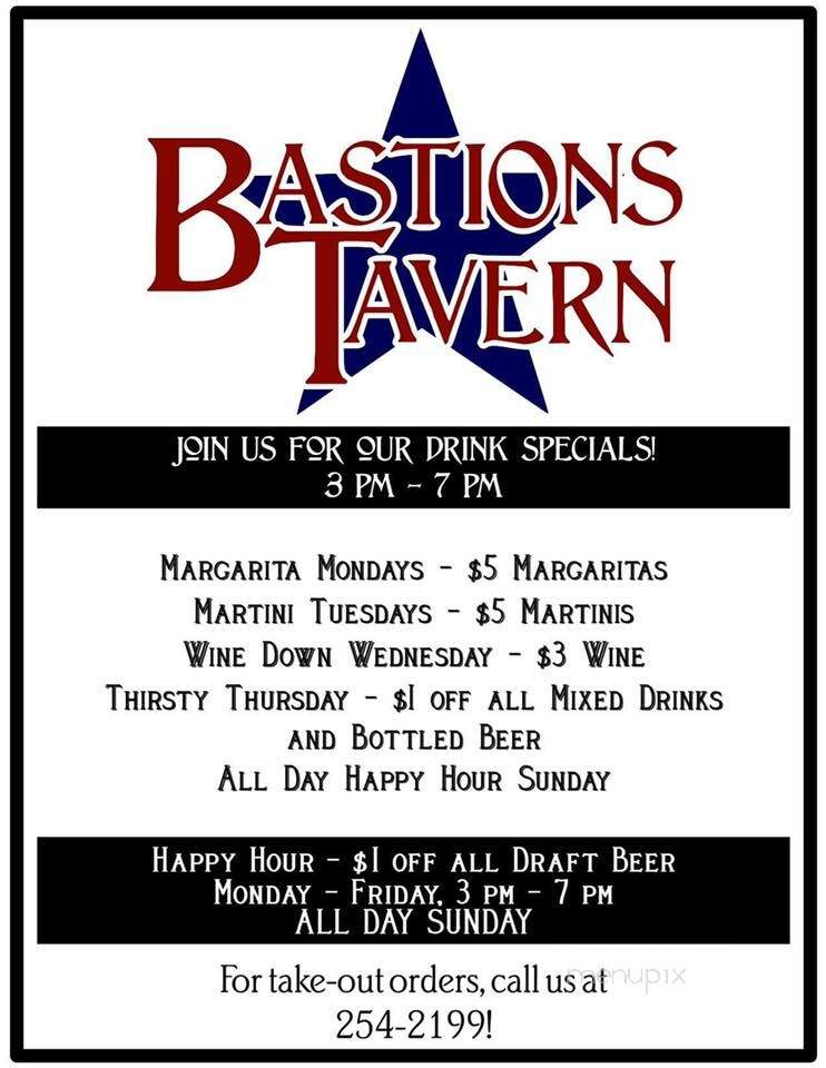 Bastions Tavern - Houlton, ME menu_pic