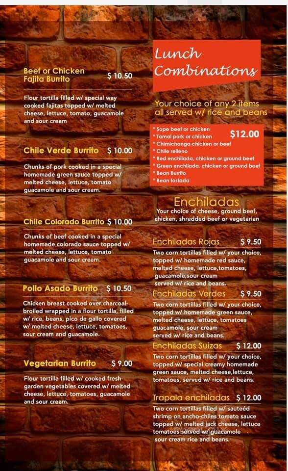 Trapala Restaurant 2 - Hubbard, OR menu_pic