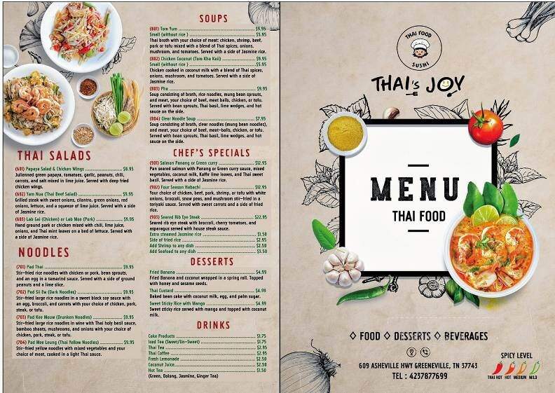 Thai's Joy - Greeneville, TN menu_pic