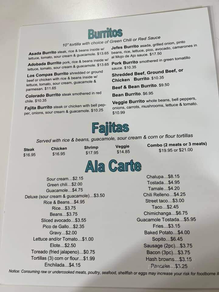 Los Compas Mexican Restaurant - Canon City, CO menu_pic