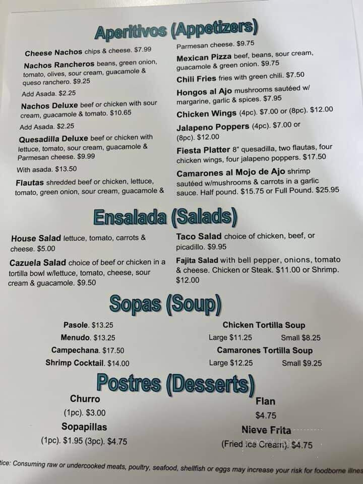 Los Compas Mexican Restaurant - Canon City, CO menu_pic