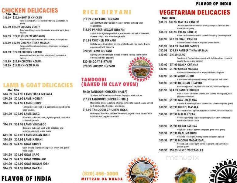 Flavor of India- Eloy - Eloy, AZ menu_pic