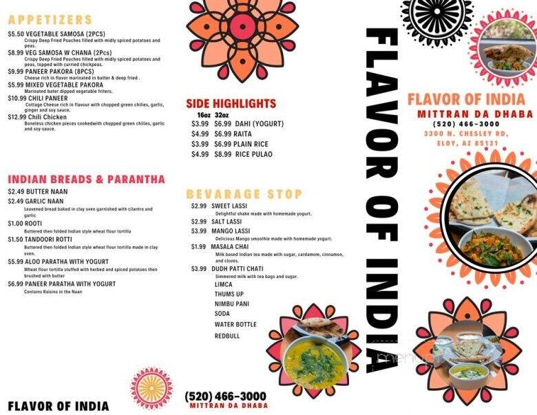 Flavor of India- Eloy - Eloy, AZ menu_pic