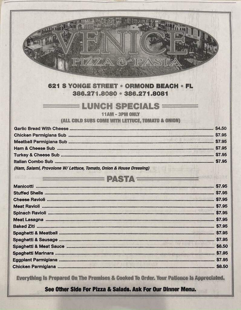 Venice Pizza & Pasta - Ormond Beach, FL