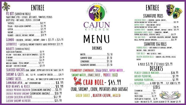 DB's Cajun Kitchen - Las Vegas, NV menu_pic