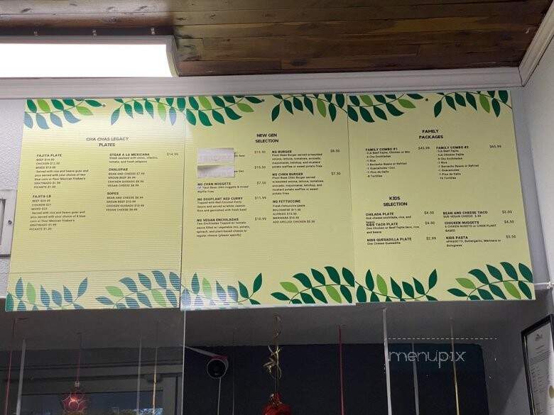 Cha-Cha's New Gen Cafe - San Antonio, TX menu_pic