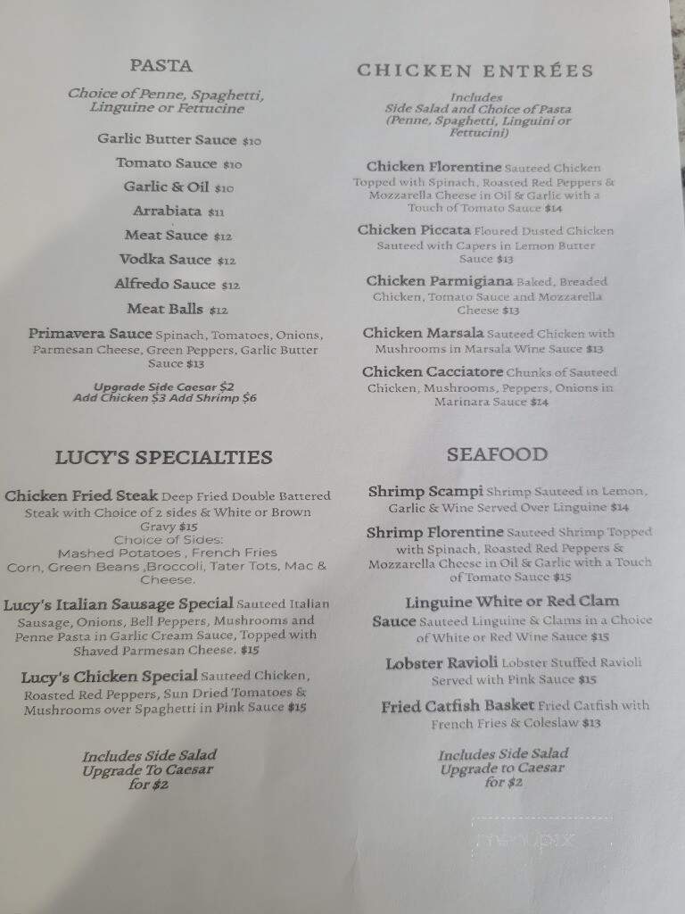 Lucy's Cafe - Frederick, OK menu_pic