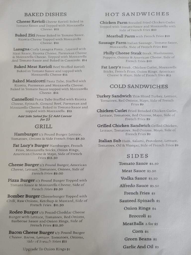 Lucy's Cafe - Frederick, OK menu_pic