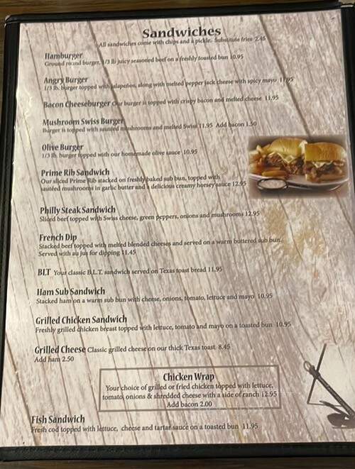 Lakeside Bar and Grill - Lake, MI menu_pic