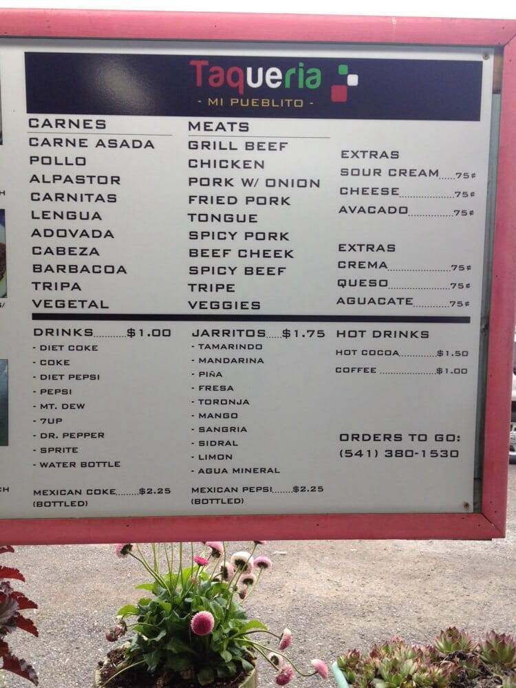 Mi Pueblito - The Dalles, OR menu_pic