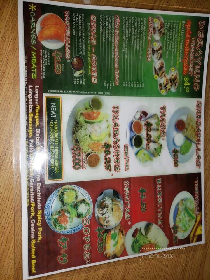 Taqueria Poblanita Deli - Allentown, PA menu_pic