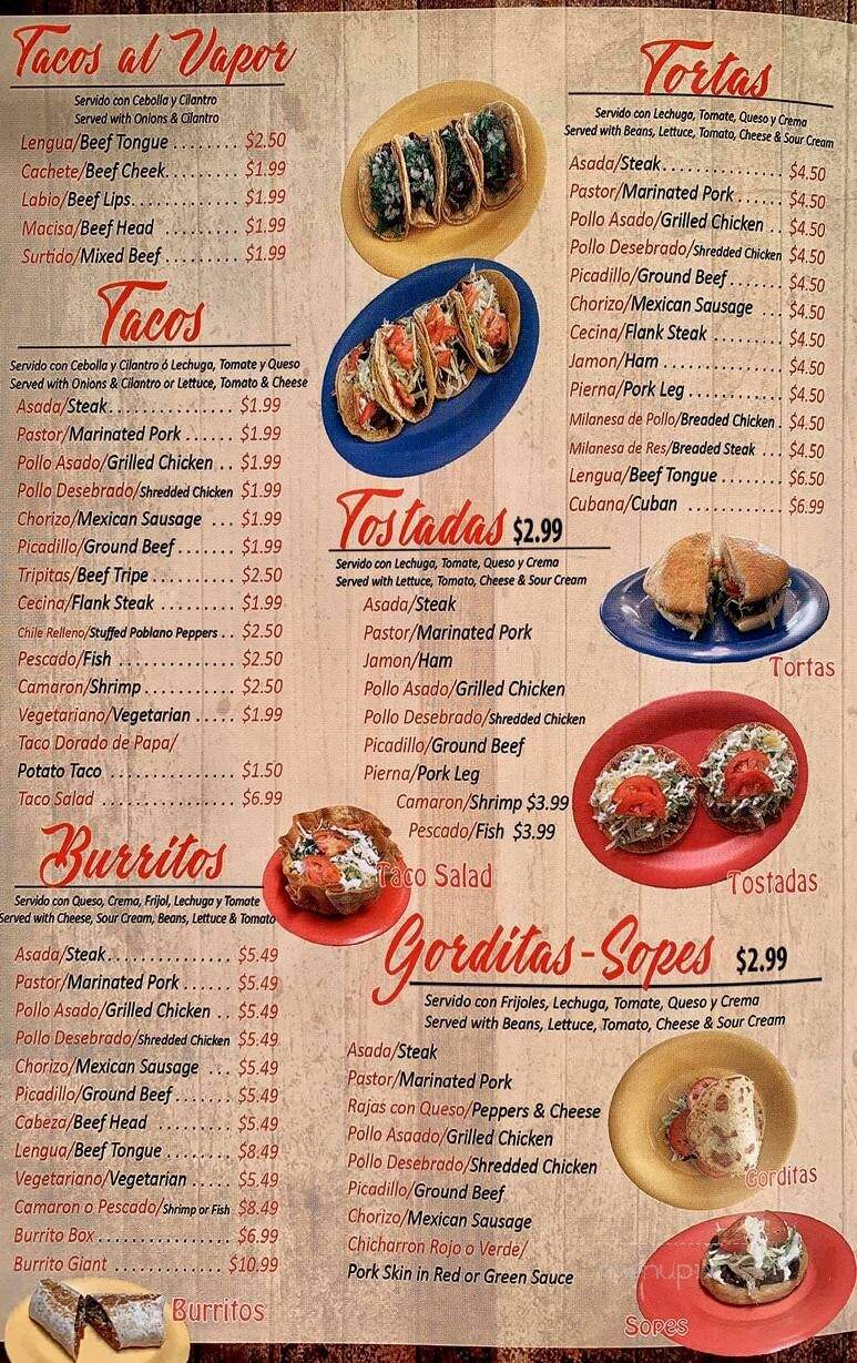 Taqueria Jalisco - Blue Island, IL menu_pic