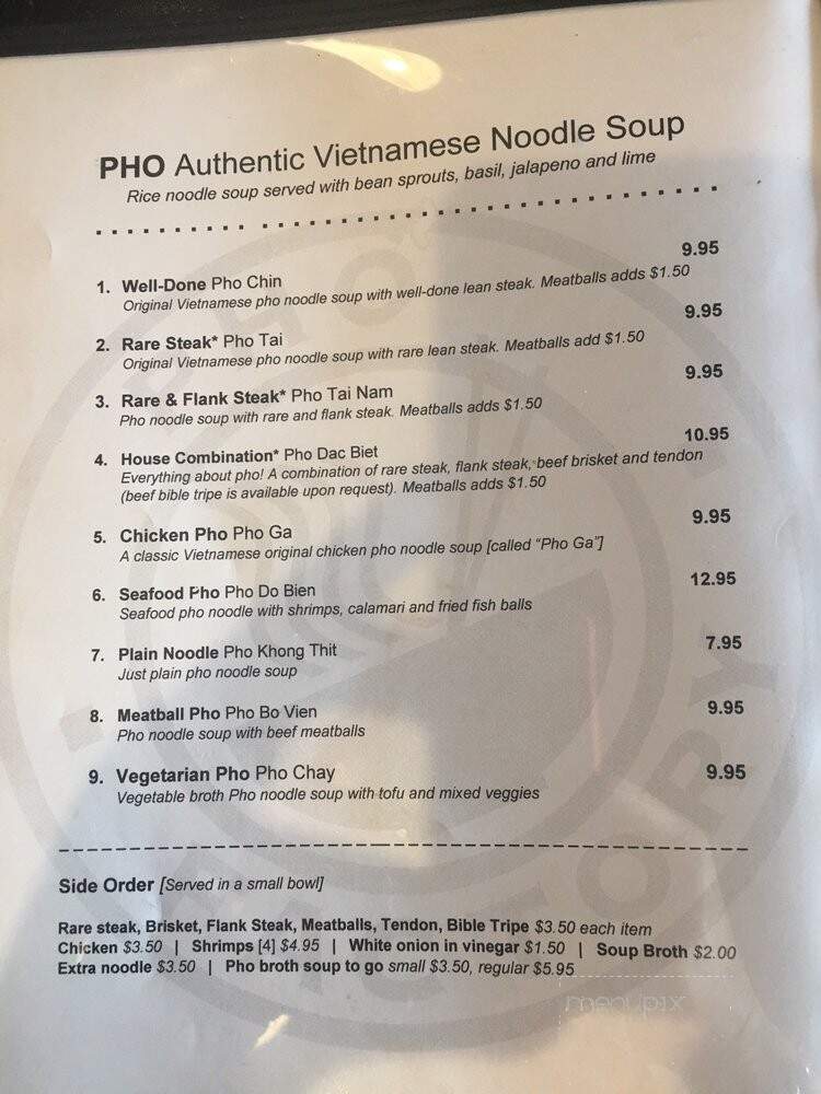 Pho Factory - Alexandria, VA menu_pic