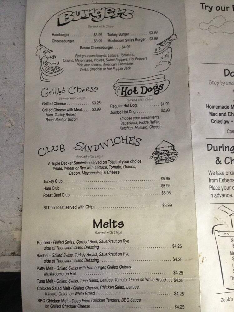 Zook's Corner - Dover, DE menu_pic