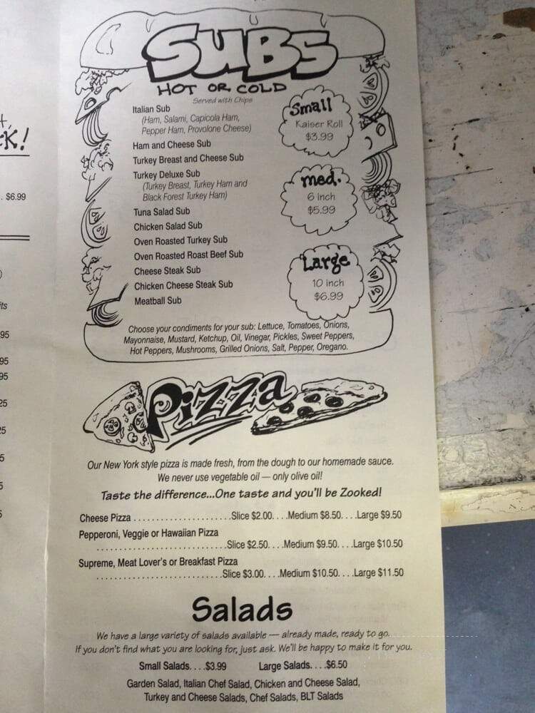 Zook's Corner - Dover, DE menu_pic