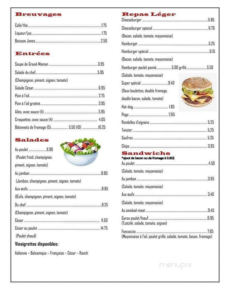 Cantine Therese (1997) Inc - Saint-Jacques, QC menu_pic