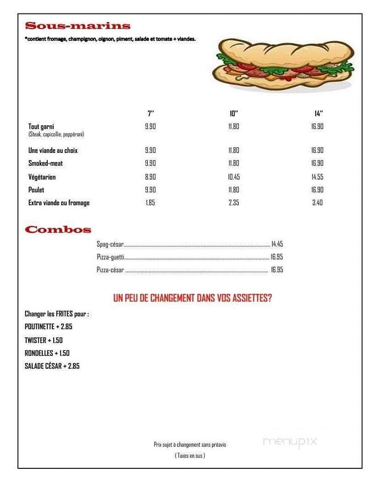 Cantine Therese (1997) Inc - Saint-Jacques, QC menu_pic