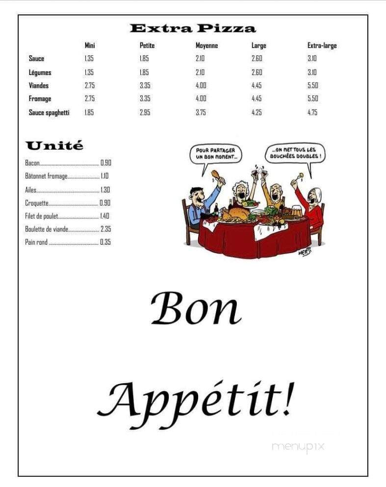 Cantine Therese (1997) Inc - Saint-Jacques, QC menu_pic