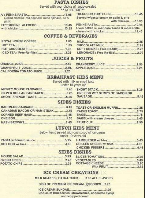 A's Restaurant & Pancake House - Chicago, IL menu_pic