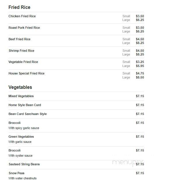 New China Buffet - Sallisaw, OK menu_pic