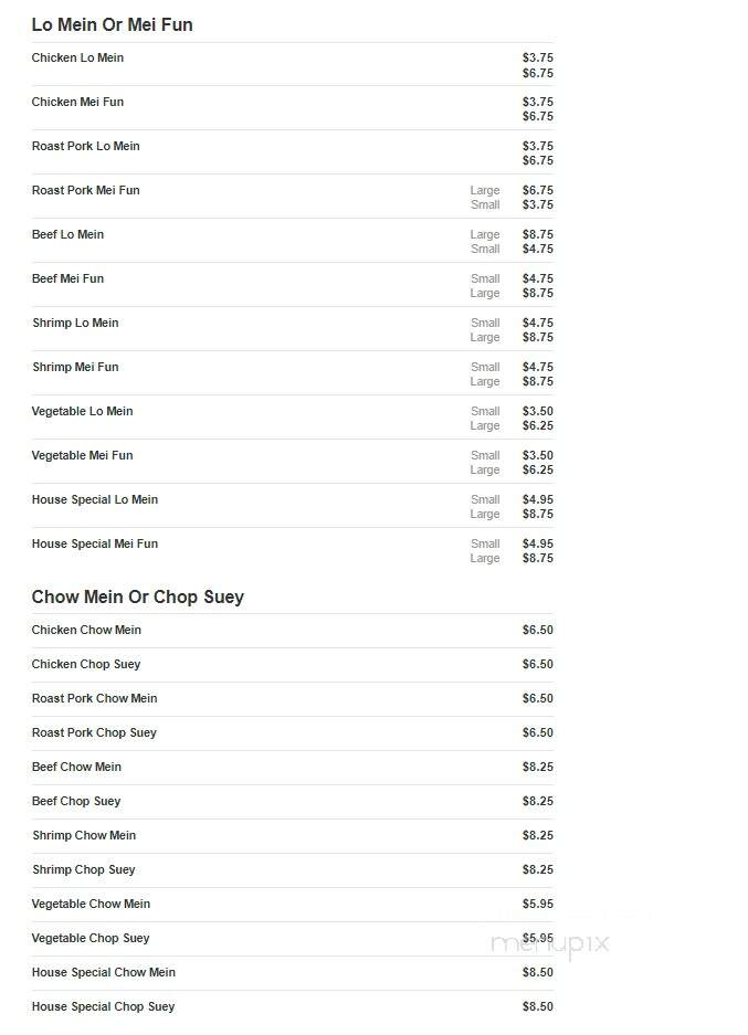 New China Buffet - Sallisaw, OK menu_pic