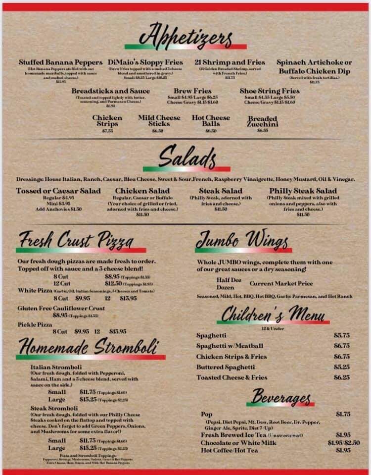 Di Maio Ristorante - Rural Valley, PA menu_pic