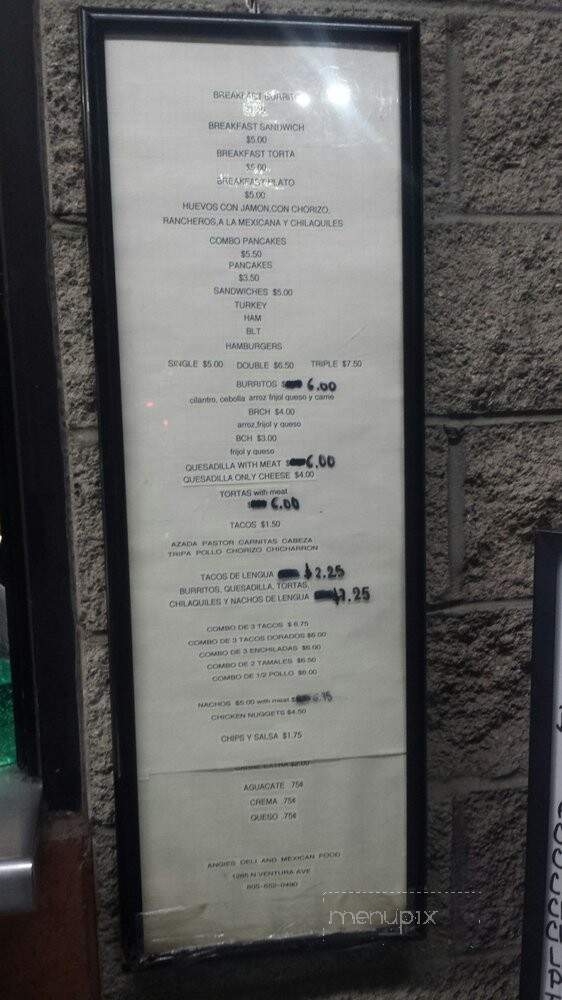 Angie's Deli & Mexican Food - Ventura, CA menu_pic