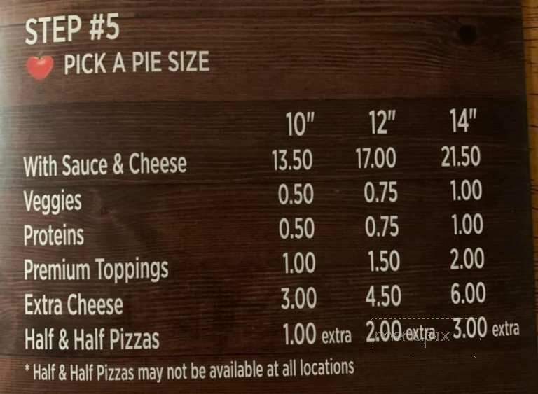 Red Tomato Pies - Williams Lake, BC menu_pic