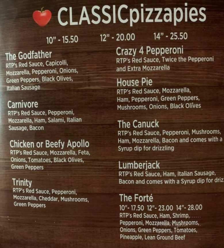 Red Tomato Pies - Williams Lake, BC menu_pic