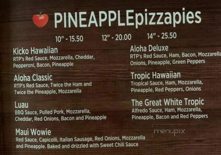 Red Tomato Pies - Williams Lake, BC menu_pic