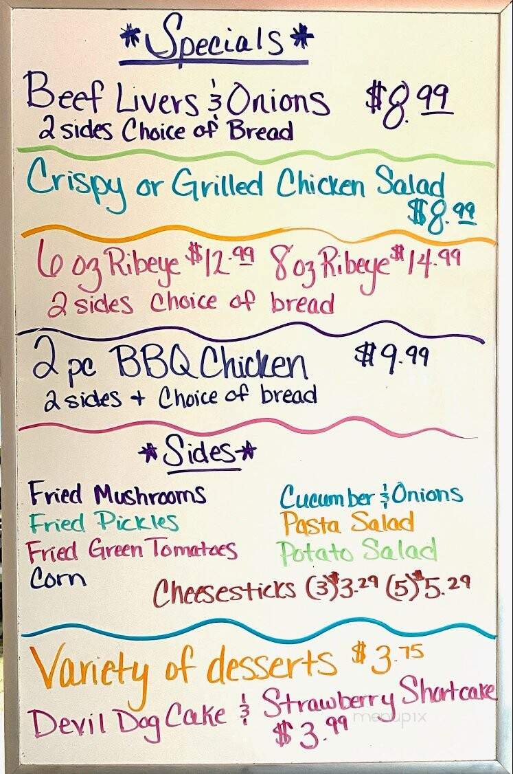Wagon Wheel Cafe - Beaver Dam, KY menu_pic