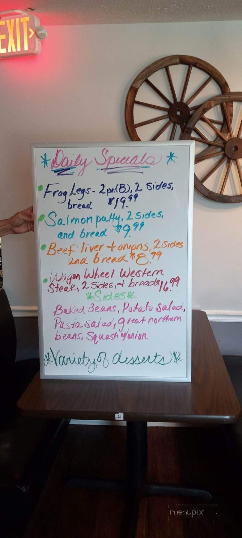 Wagon Wheel Cafe - Beaver Dam, KY menu_pic