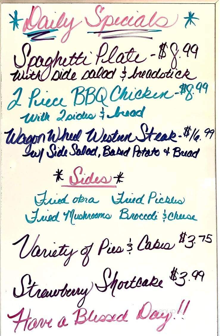 Wagon Wheel Cafe - Beaver Dam, KY menu_pic