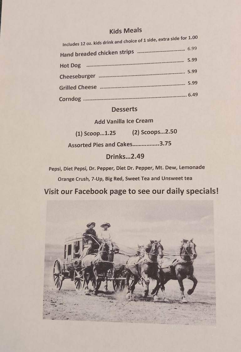 Wagon Wheel Cafe - Beaver Dam, KY menu_pic